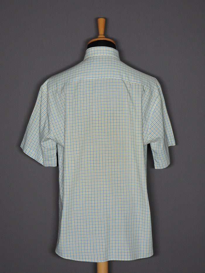 Vintage Shirt kariert gelb-blau - L