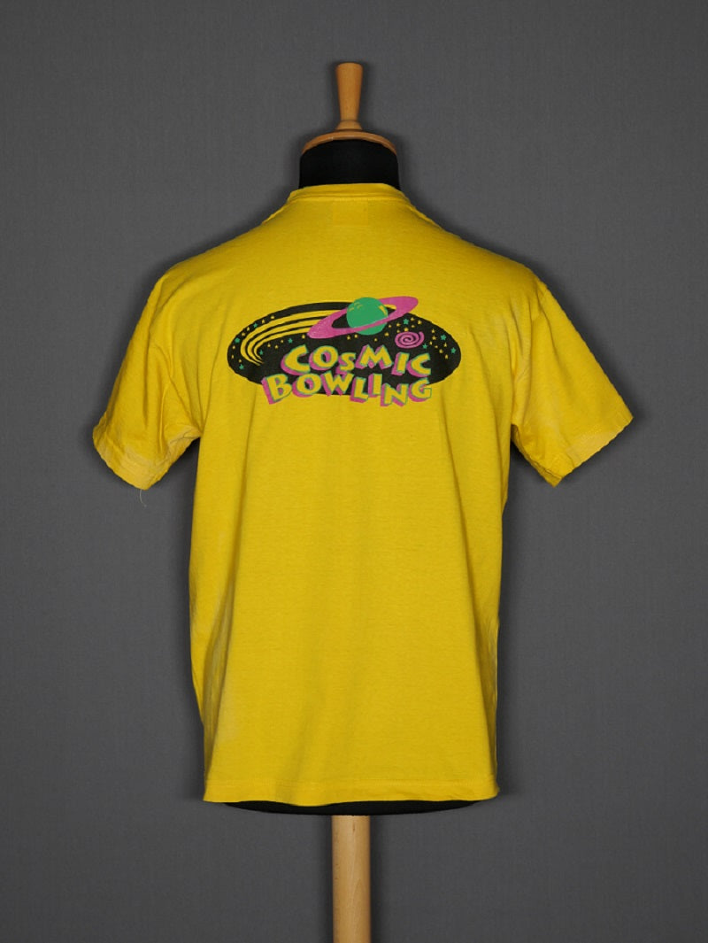 Vintage Cosmic Bowling T-Shirt gelb - L