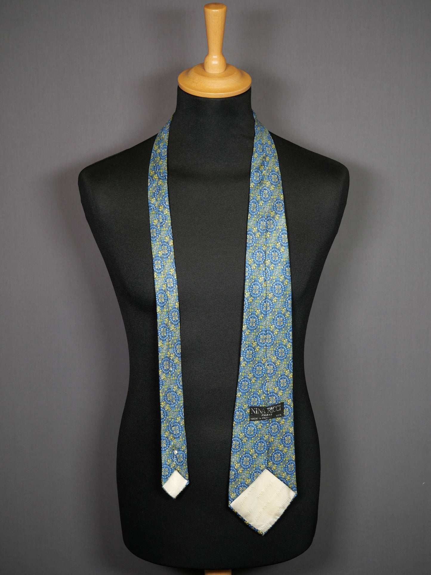 Vintage Nina Ricci Seidenkrawatte blau