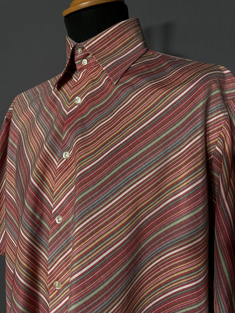 Vintage Kurzarmshirt gestreift bunt - L-XL