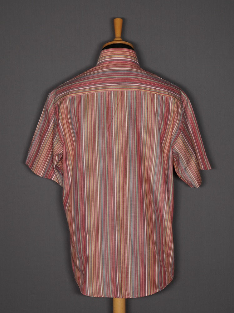 Vintage Kurzarmshirt gestreift bunt - L-XL