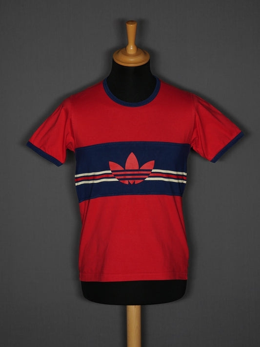 Vintage Adidas T-Shirt Rot-Blau - S-M