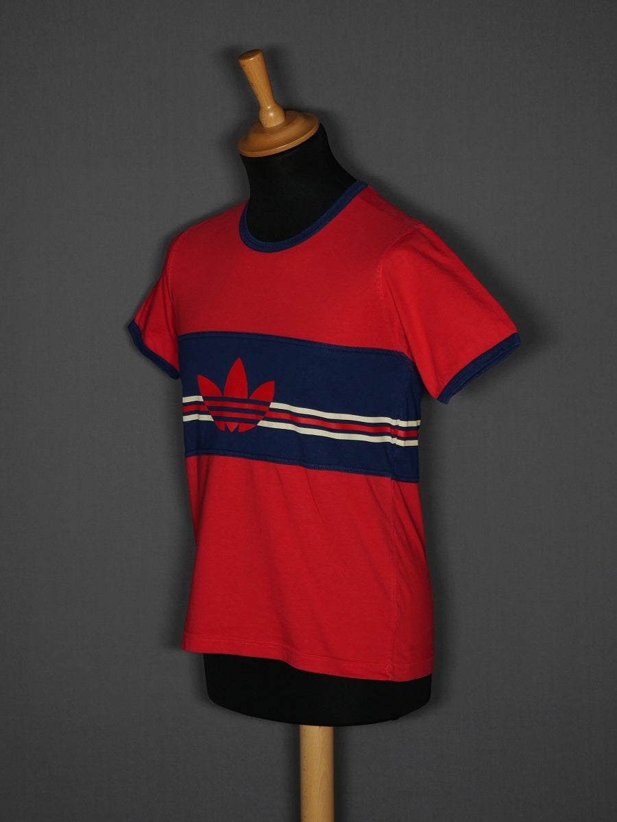 Vintage Adidas T-Shirt Rot-Blau - S-M