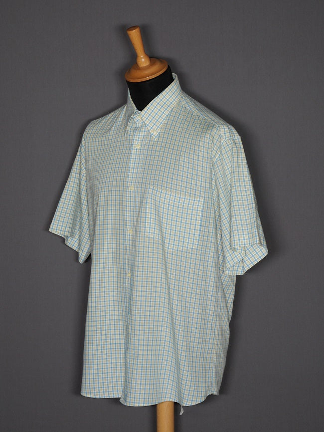 Vintage Shirt kariert gelb-blau - L