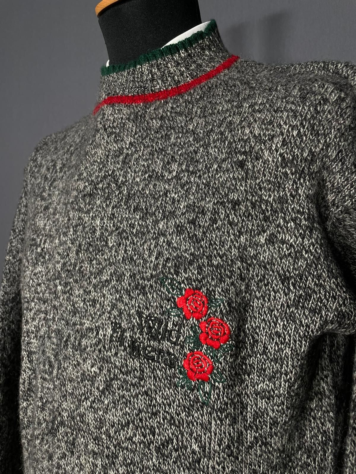 Vintage Turtleneck Pullover grau - M