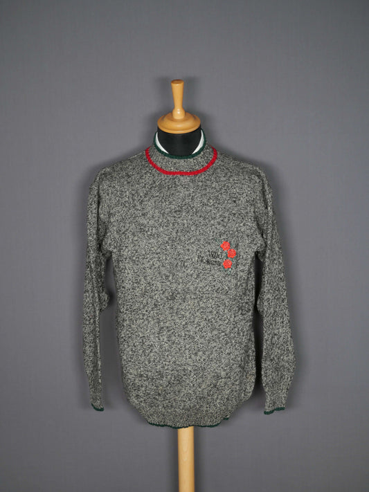 Vintage Turtleneck Pullover grau - M