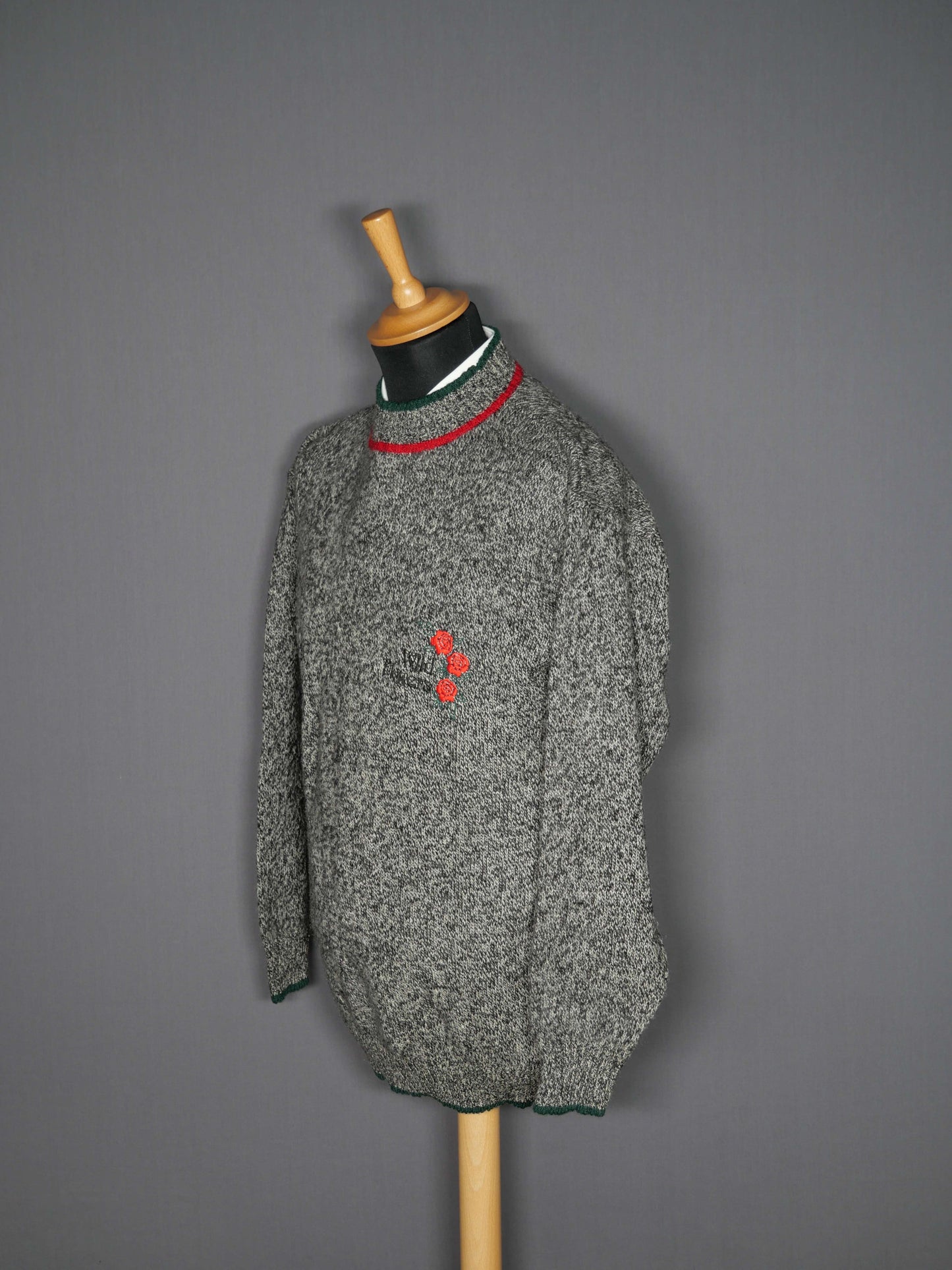 Vintage Turtleneck Pullover grau - M