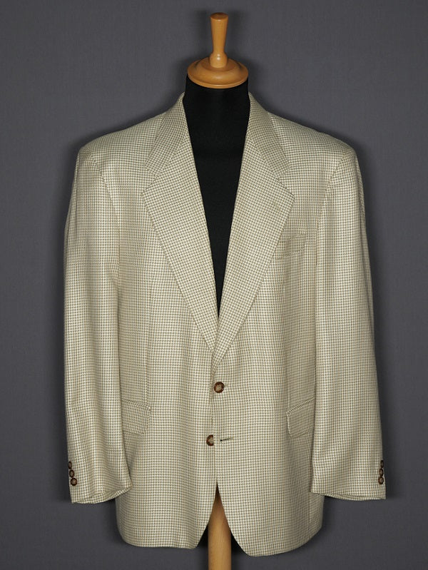 Sakko Zweiknopf Houndstooth beige-grün - 50/L