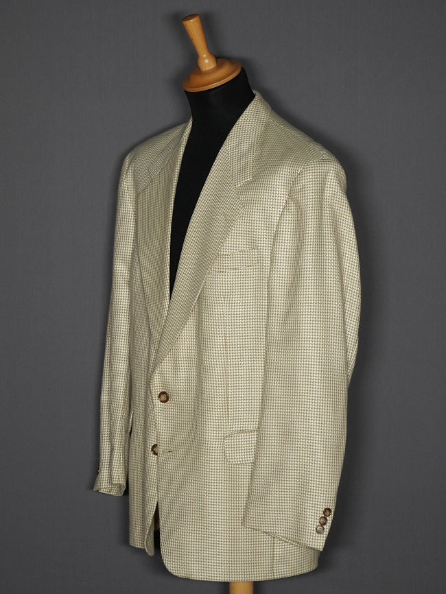 Sakko Zweiknopf Houndstooth beige-grün - 50/L