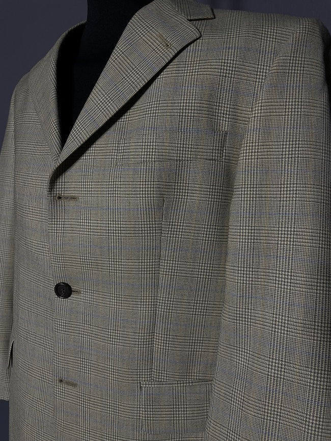 Sakko Dreiknopf Glencheck grün-blau - 48/M