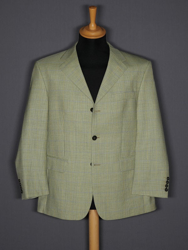 Sakko Dreiknopf Glencheck grün-blau - 48/M