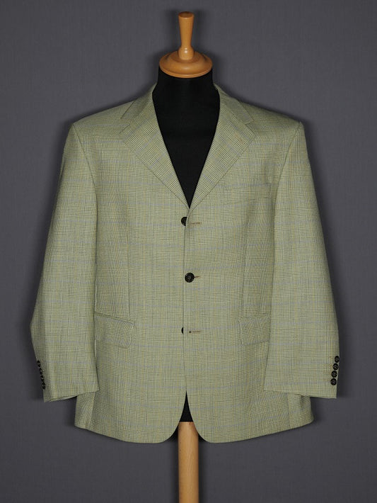 Sakko Dreiknopf Glencheck grün-blau - 48/M