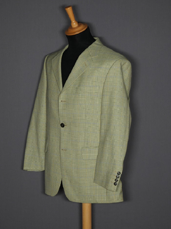 Sakko Dreiknopf Glencheck grün-blau - 48/M