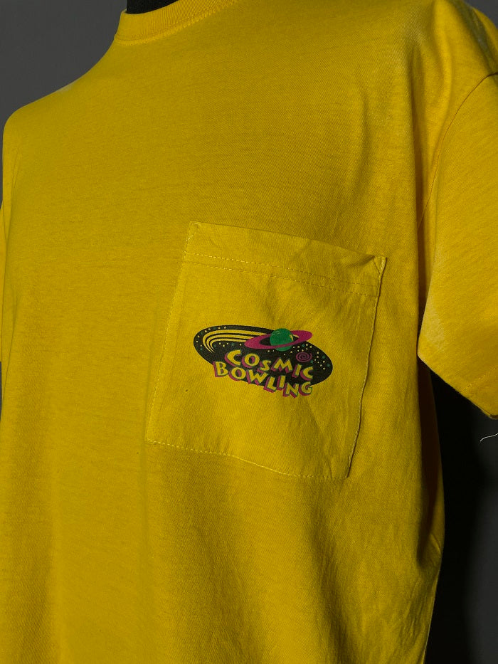 Vintage Cosmic Bowling T-Shirt gelb - L