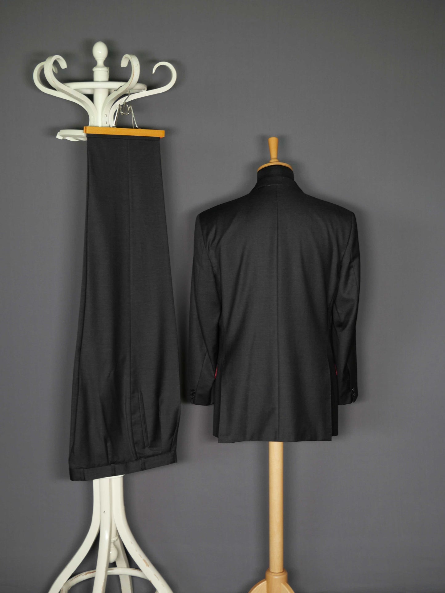 Vintage ReDa Doppelreiher Anzug charcoal - 48/M