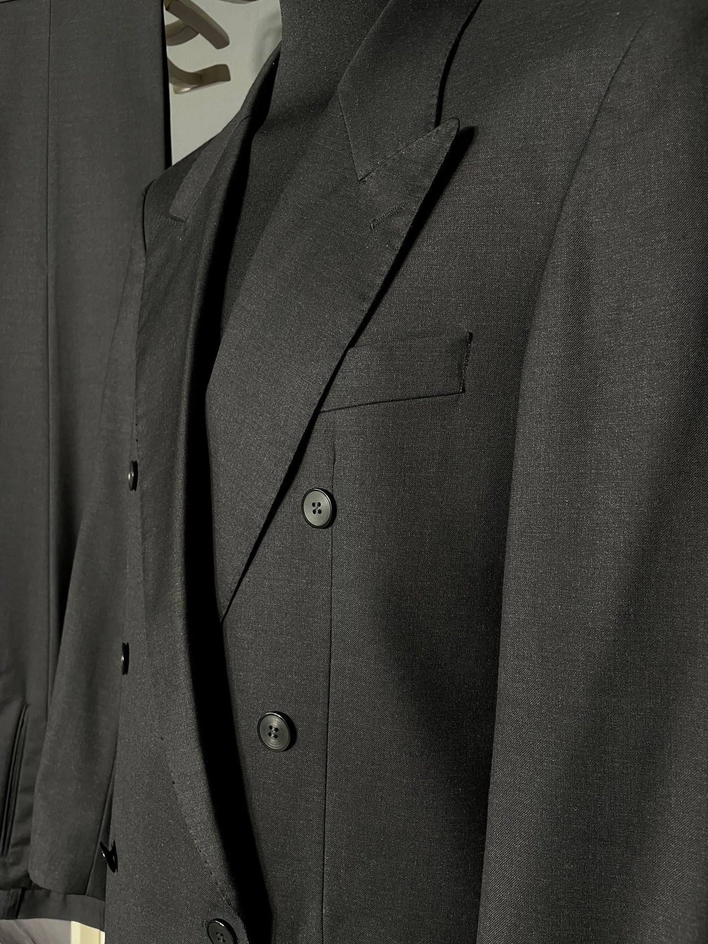 Vintage ReDa Doppelreiher Anzug charcoal - 48/M