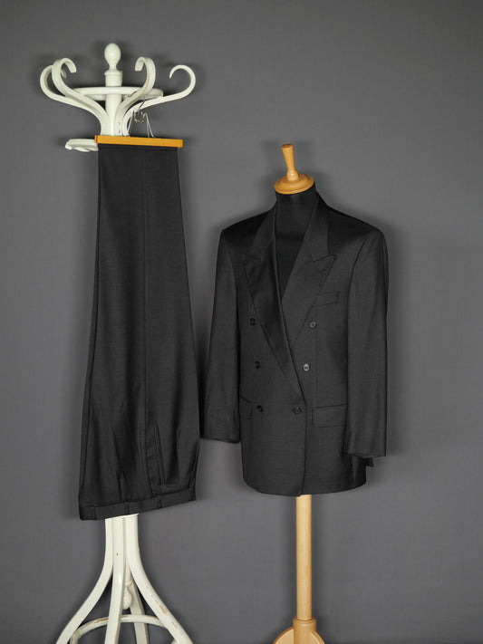 Vintage ReDa Doppelreiher Anzug charcoal - 48/M