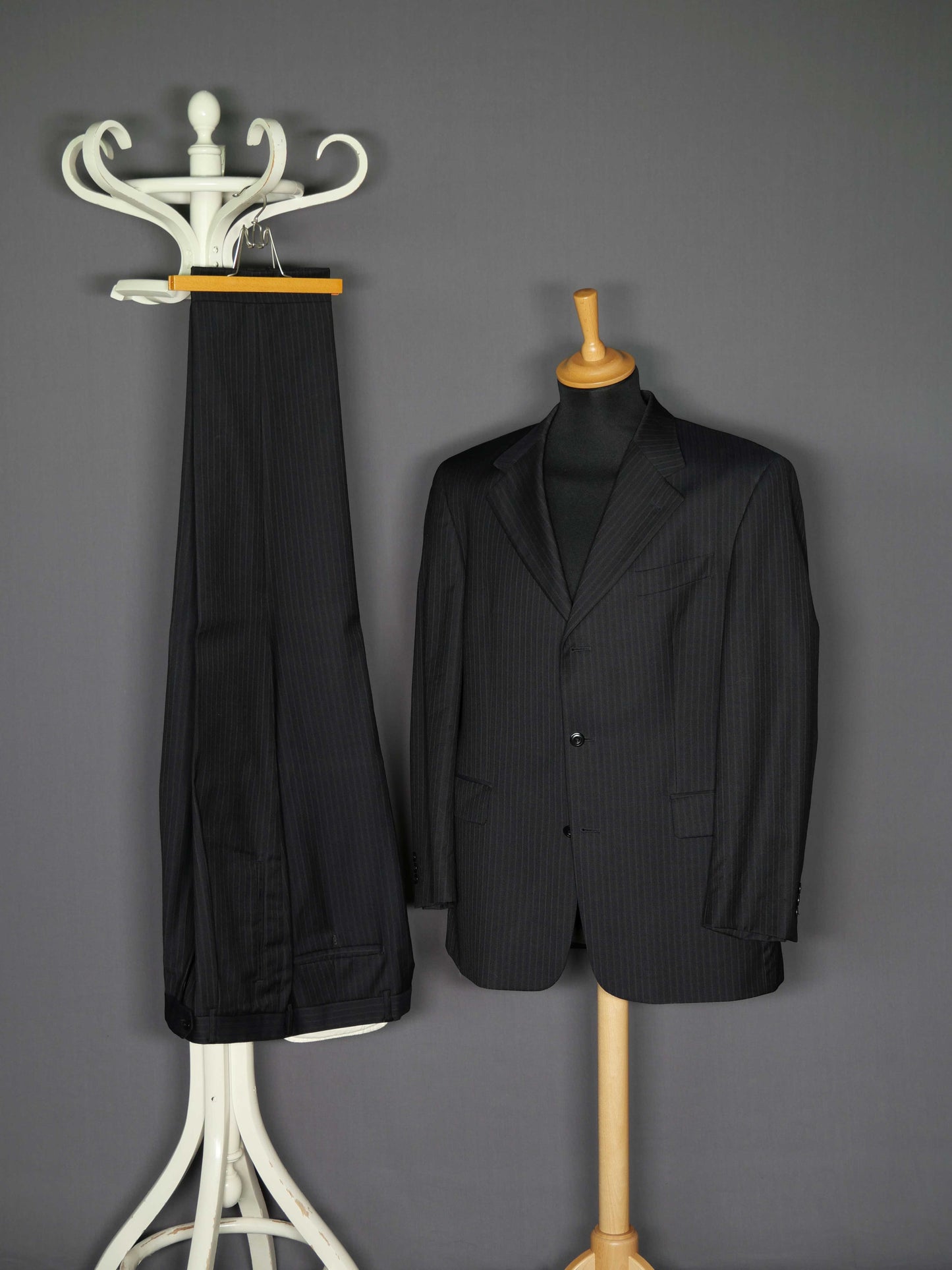 Vintage Joop Anzug dunkelblau doppel pinstripe - 52/XL