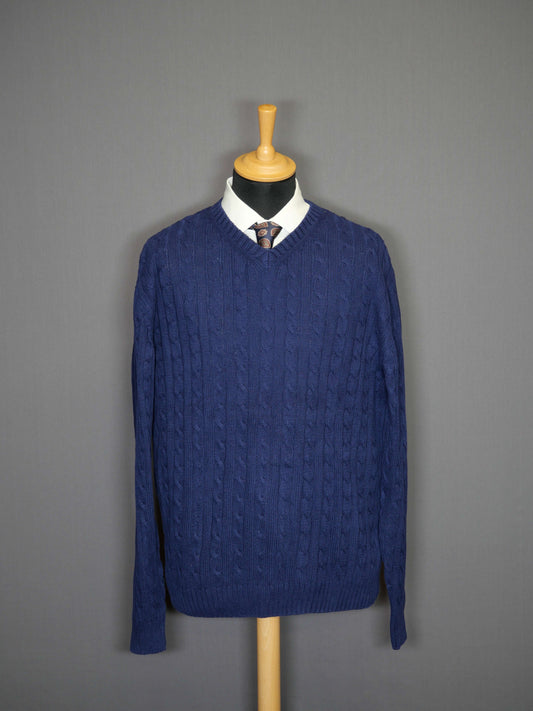 Field Gear Cableknit Pullover dunkleblau - L