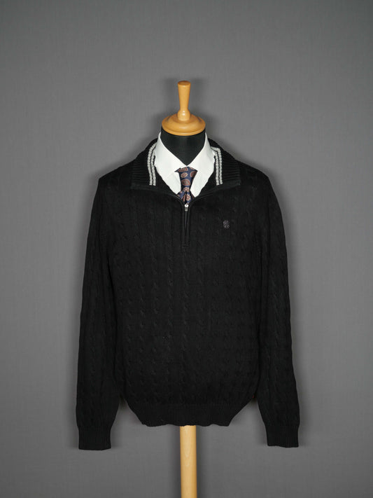 Izod 1/4 Zip Pullover schwarz - M