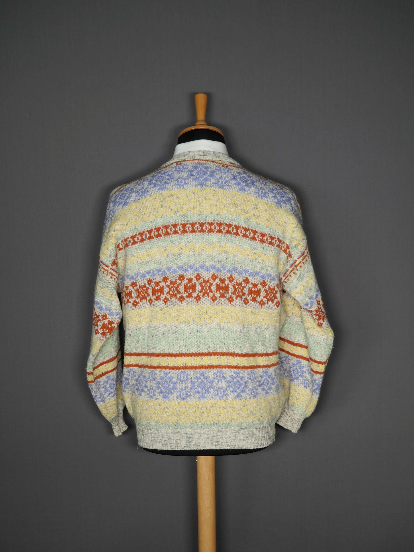 Vintage Pullover bunt Muster - M