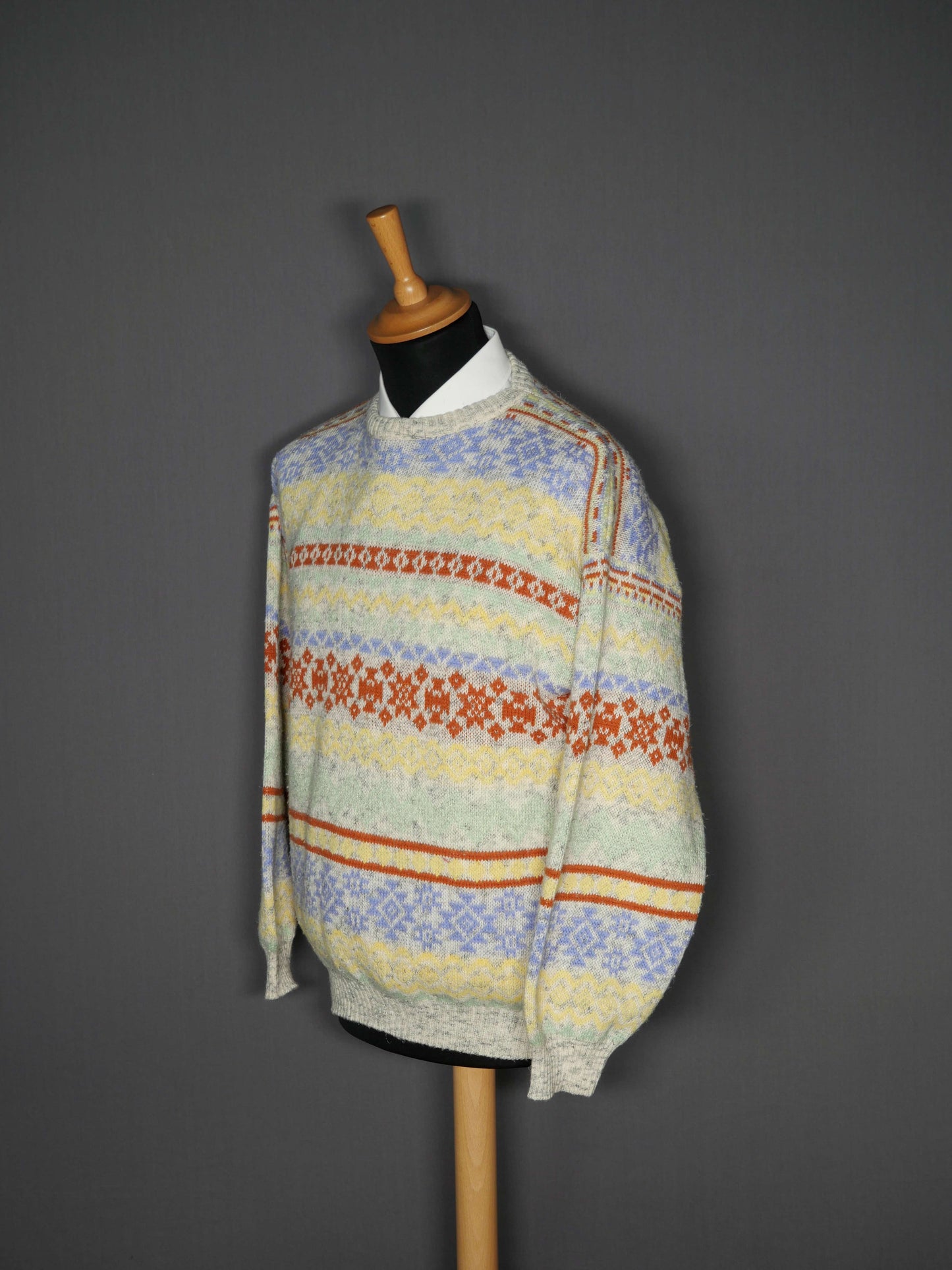 Vintage Pullover bunt Muster - M
