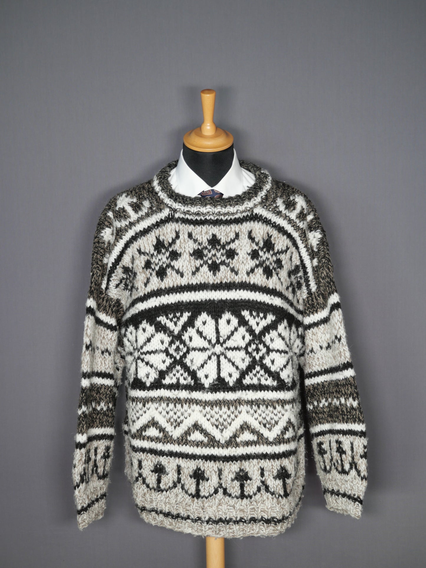Vintage Pullover Ankermuster - XL