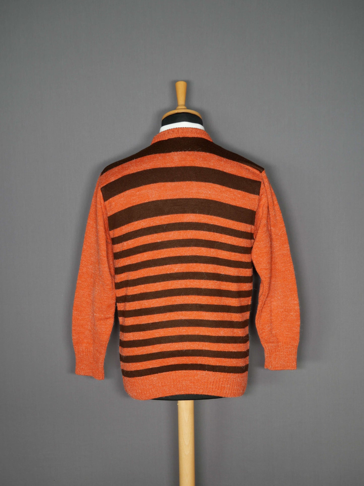 Vintage Pullover Muster orange-braun - S