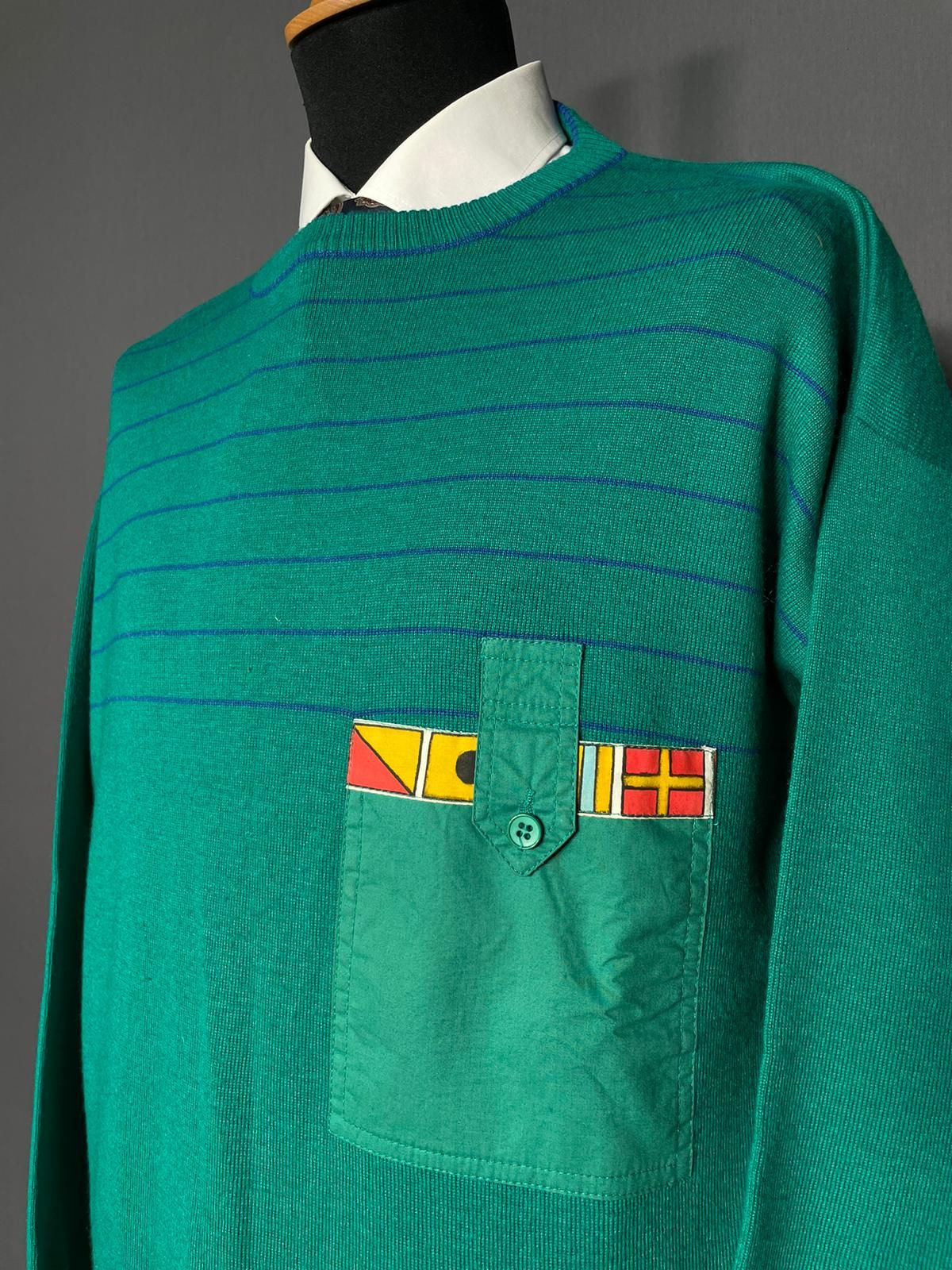 Vintage Turtleneck Pullover türkies - L