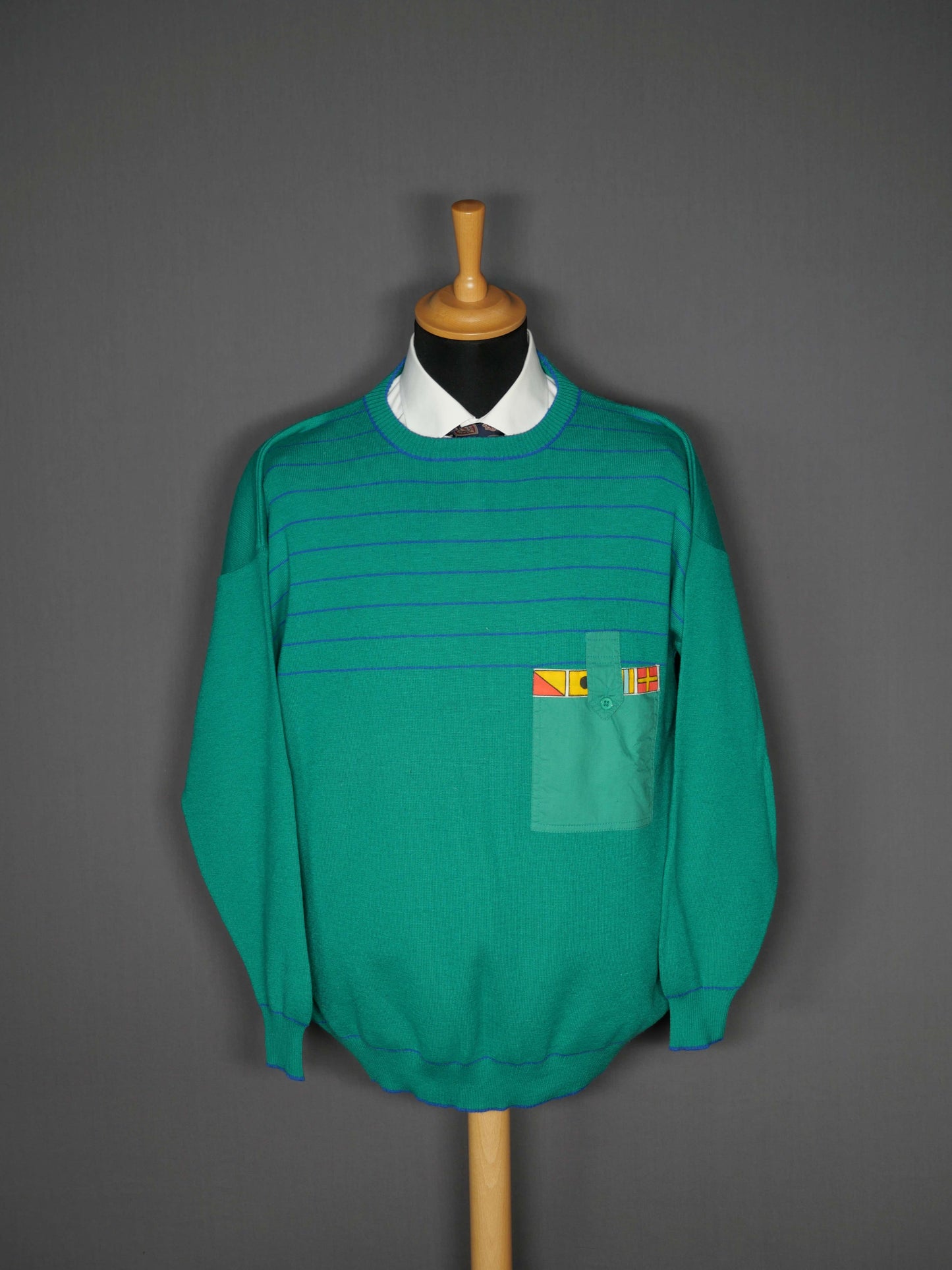 Vintage Turtleneck Pullover türkies - L