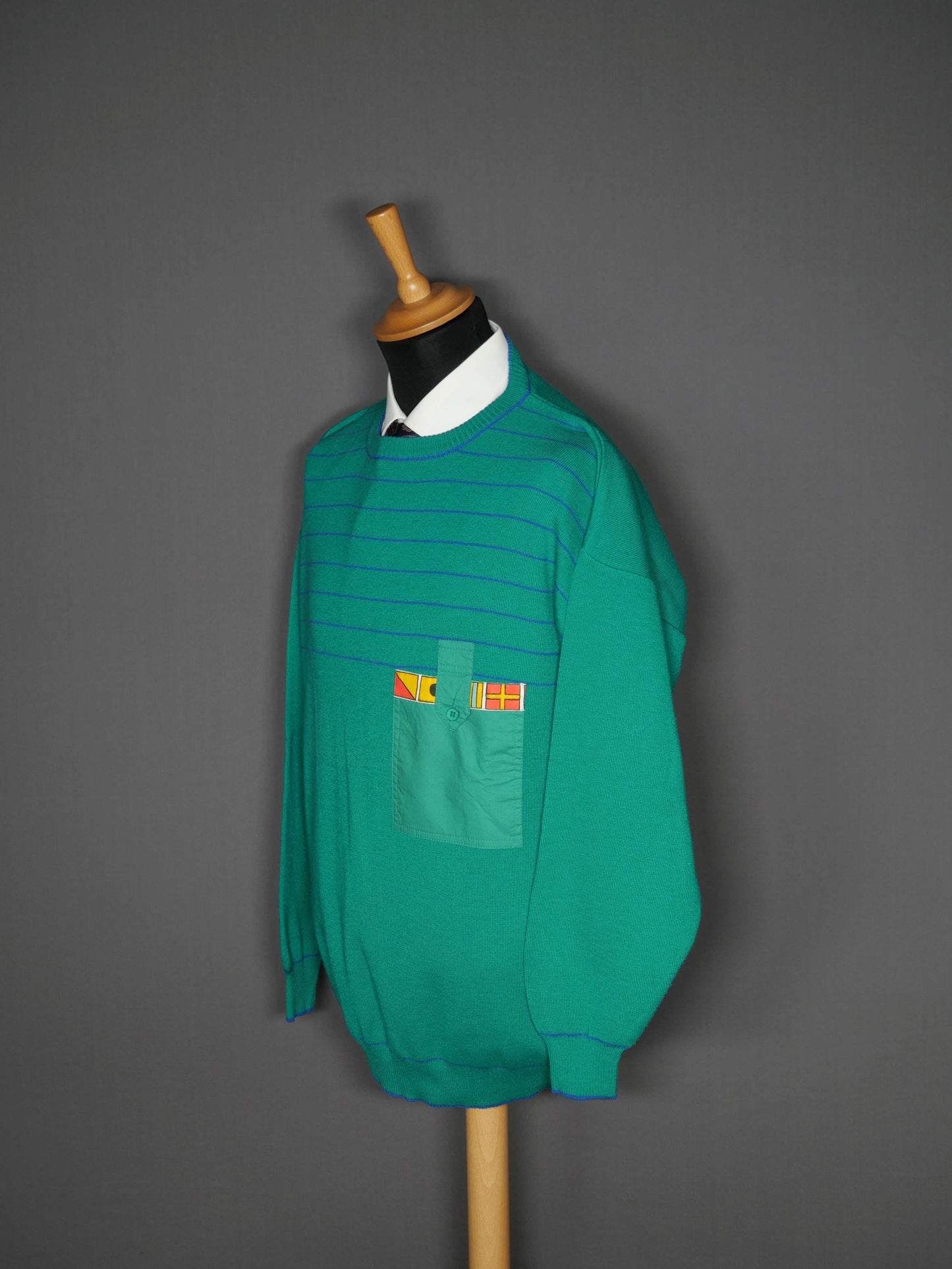 Vintage Turtleneck Pullover türkies - L