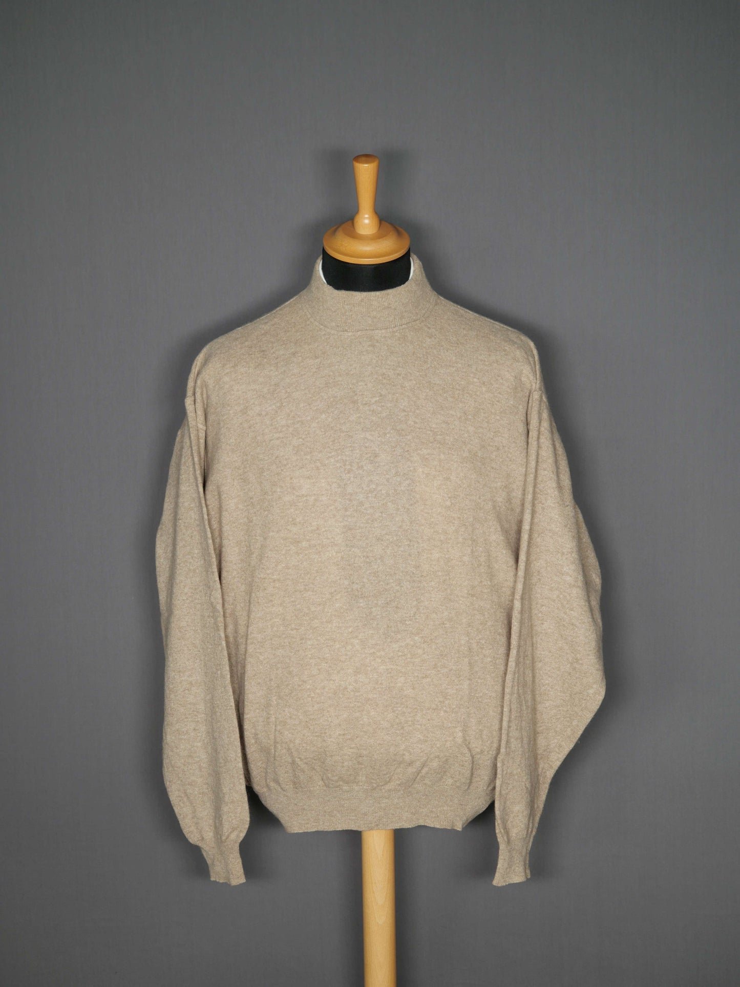 Turtleneck Lammwollpullover beige - L