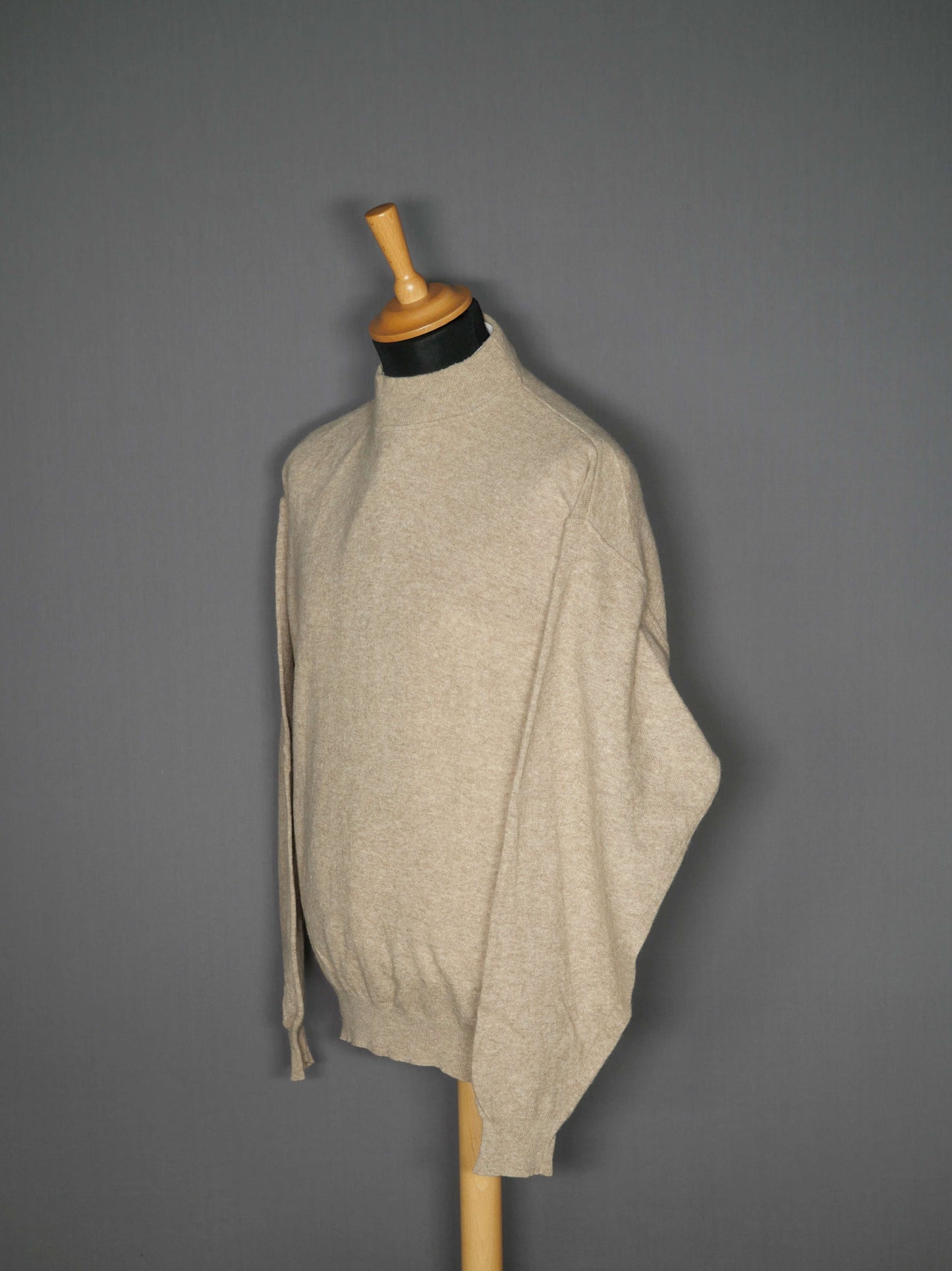 Turtleneck Lammwollpullover beige - L