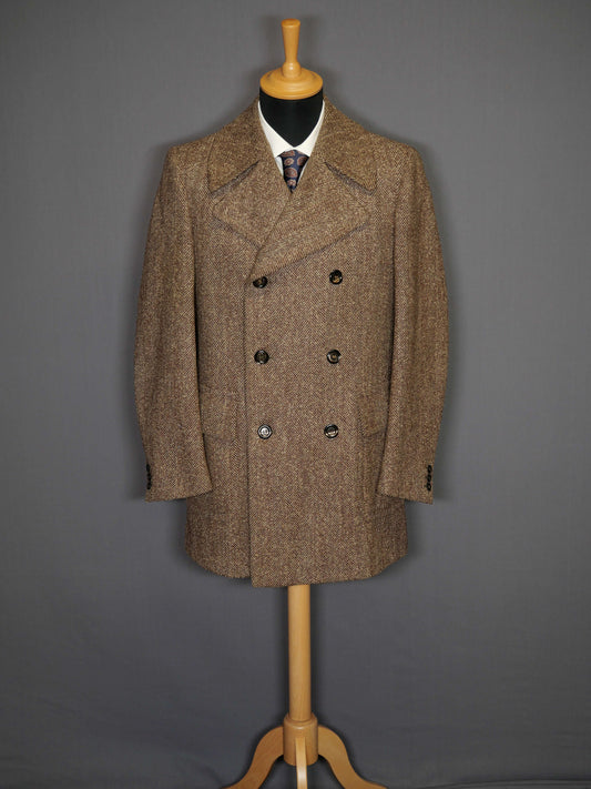 Vintage Peacoat braun Herringbone - 46/S