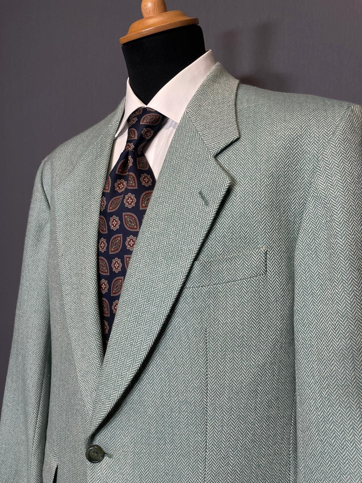 Pierre Cardin Zweiknopf-Sakko grün Herringbone - 50/L