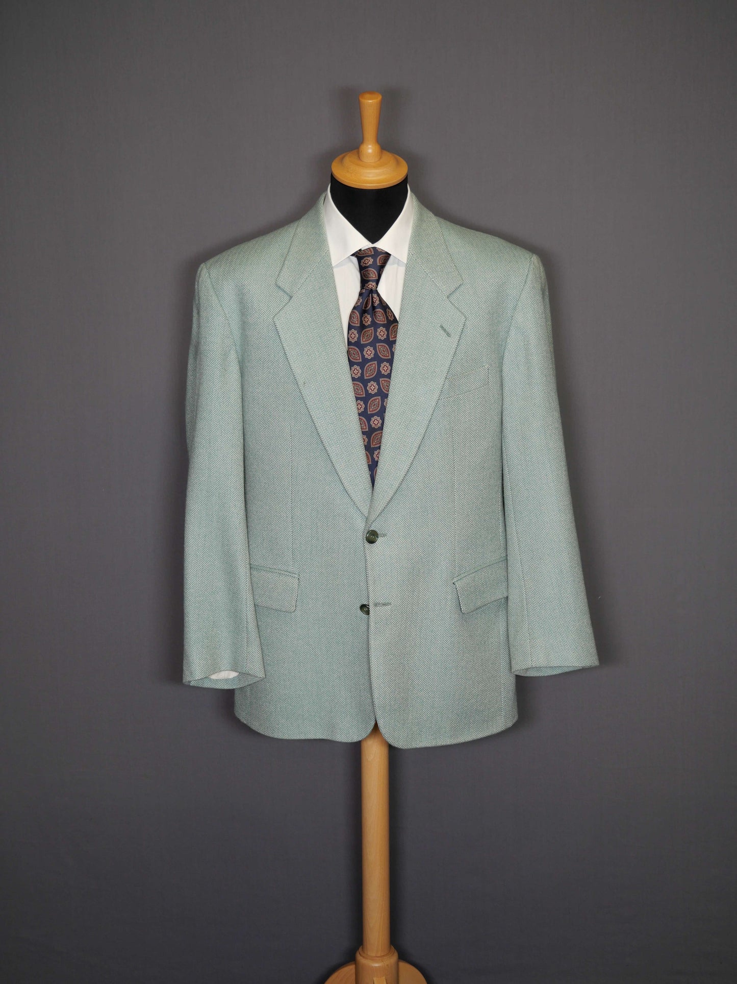 Pierre Cardin Zweiknopf-Sakko grün Herringbone - 50/L