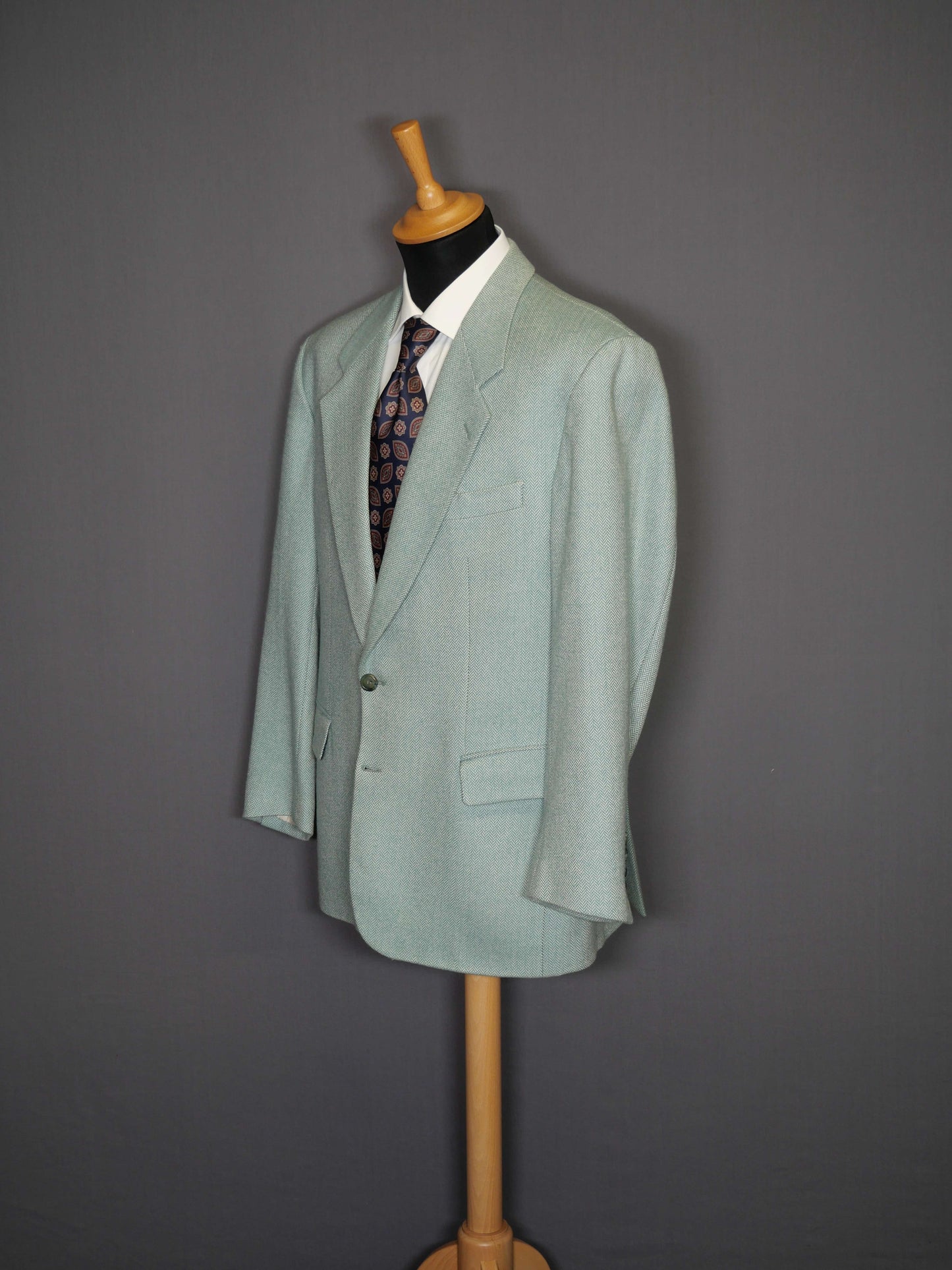 Pierre Cardin Zweiknopf-Sakko grün Herringbone - 50/L