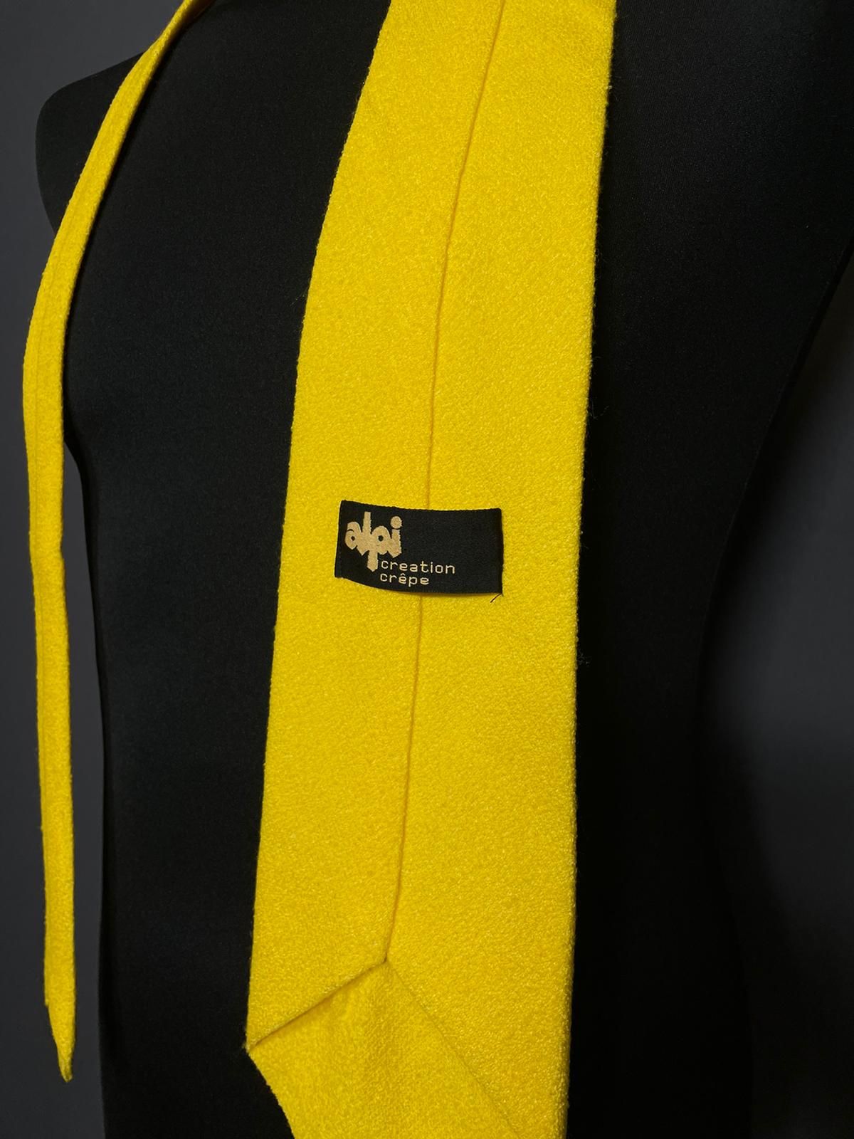 Vintage Crepe Krawatte gelb