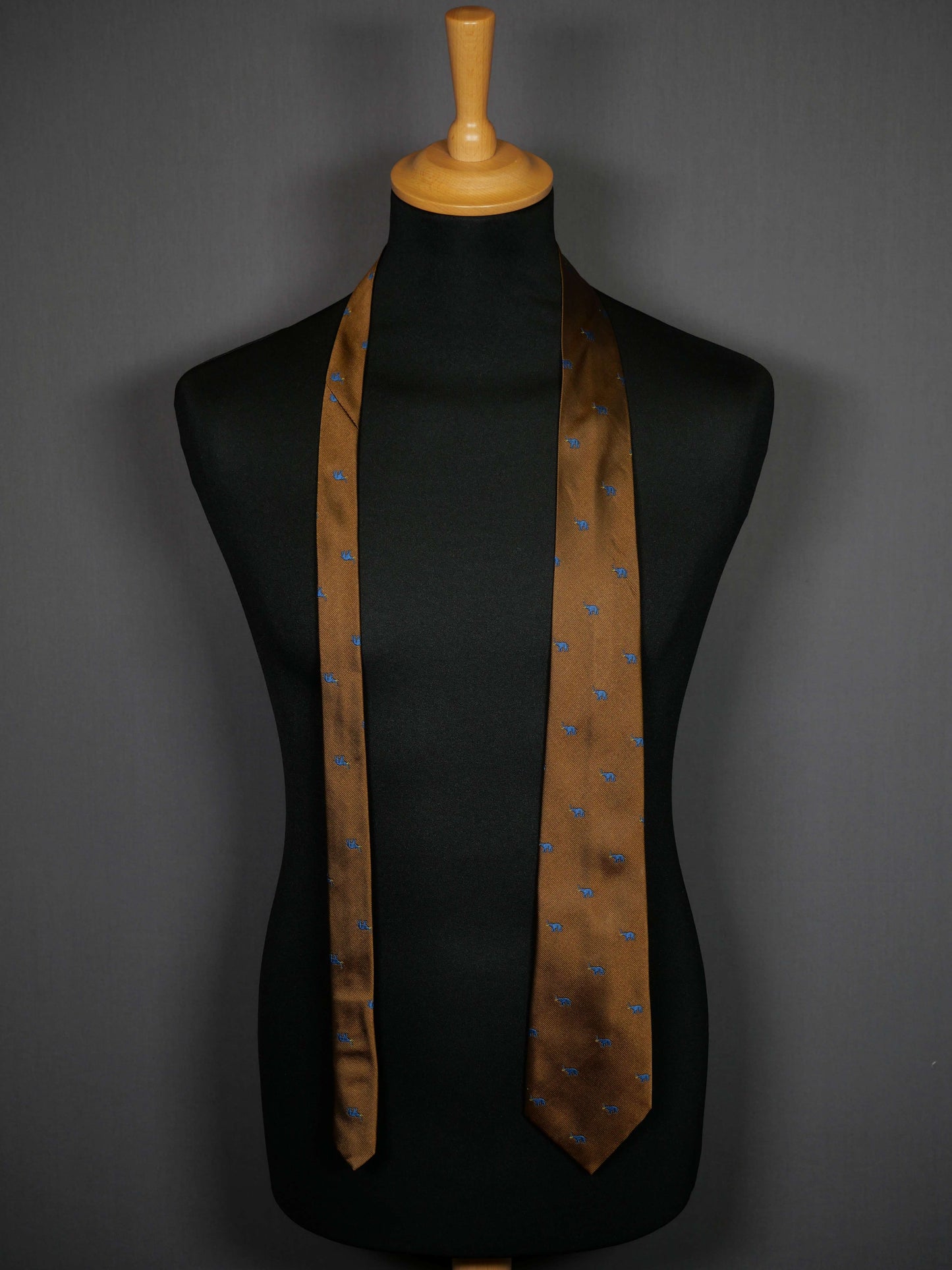 Seidenkrawatte braun Elefant