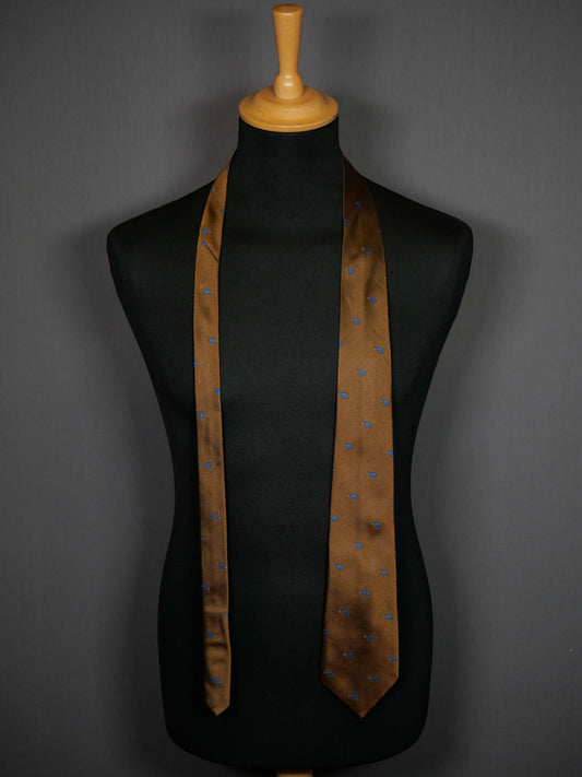 Seidenkrawatte braun Elefant