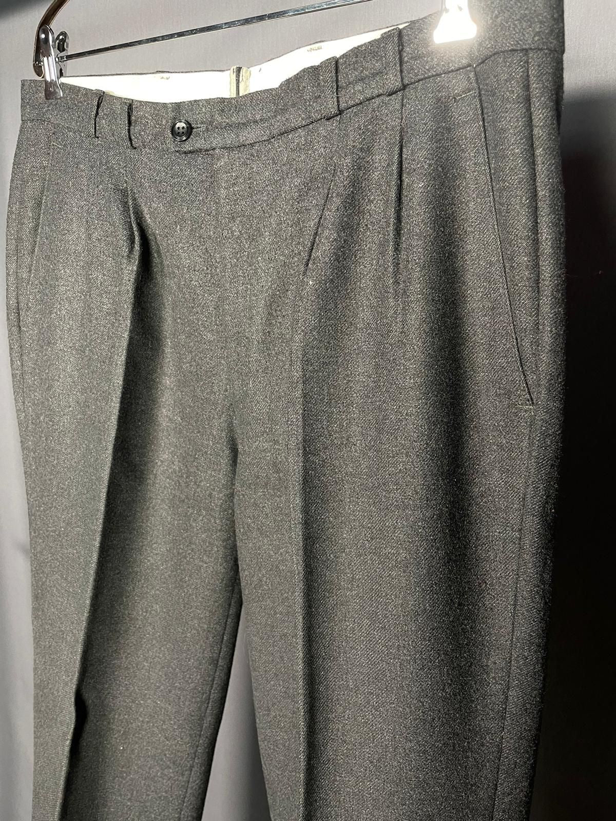 Vintage Wollhose Doppelte-Bundfalte charcoal 36X34