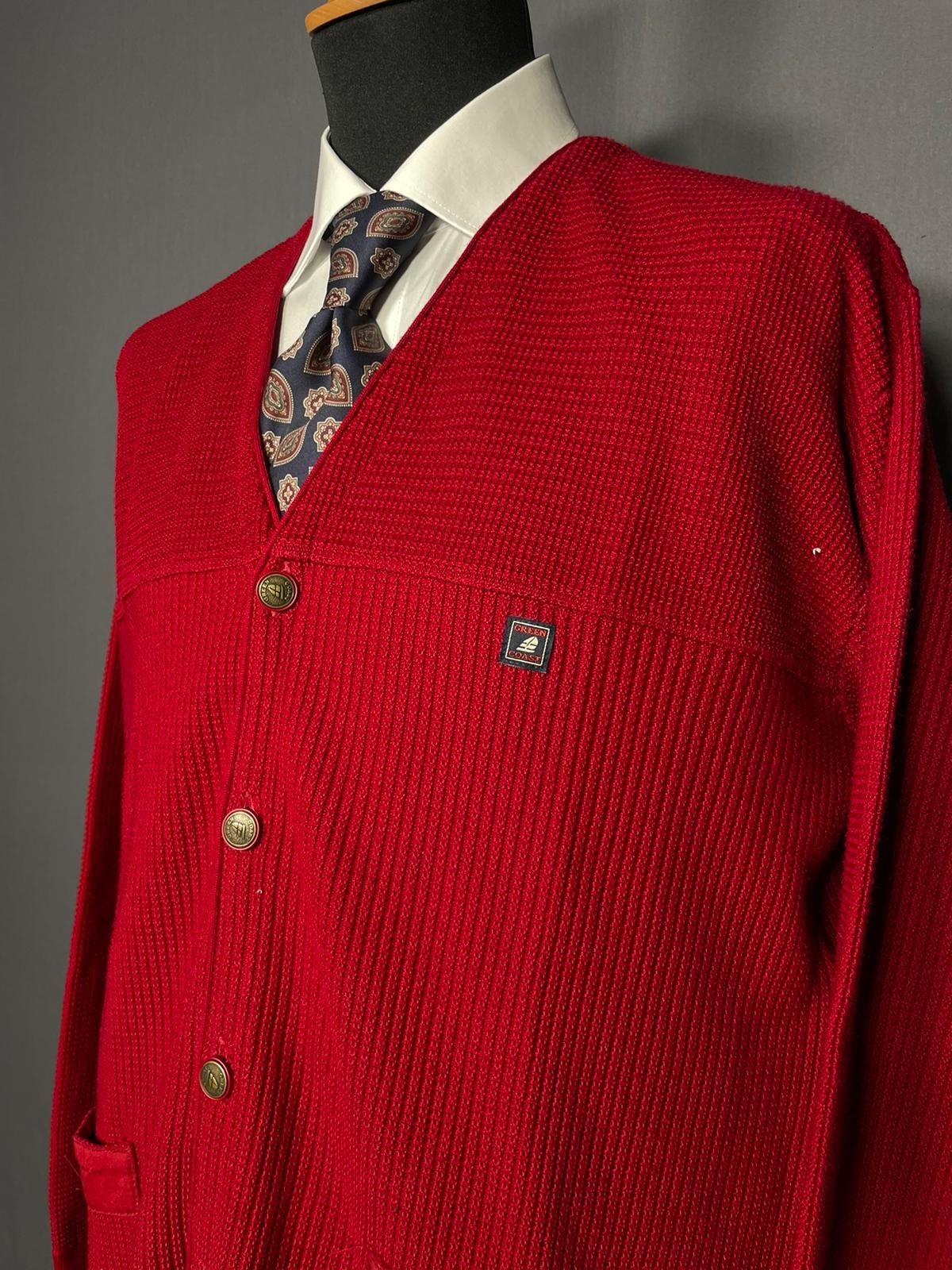 Vintage Green Coast Cardigan rot - L