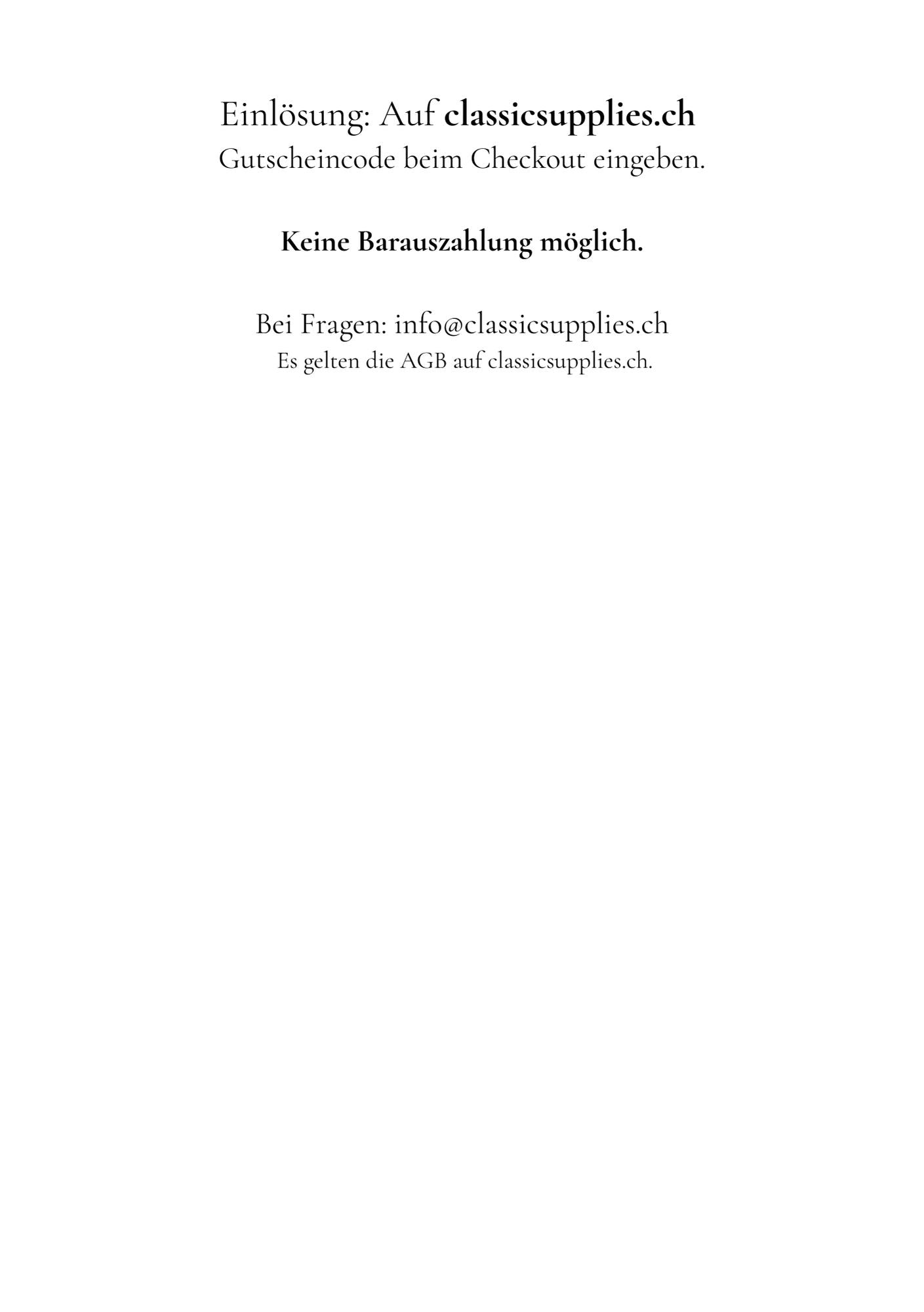 Geschenk-Gutschein 200 Franken