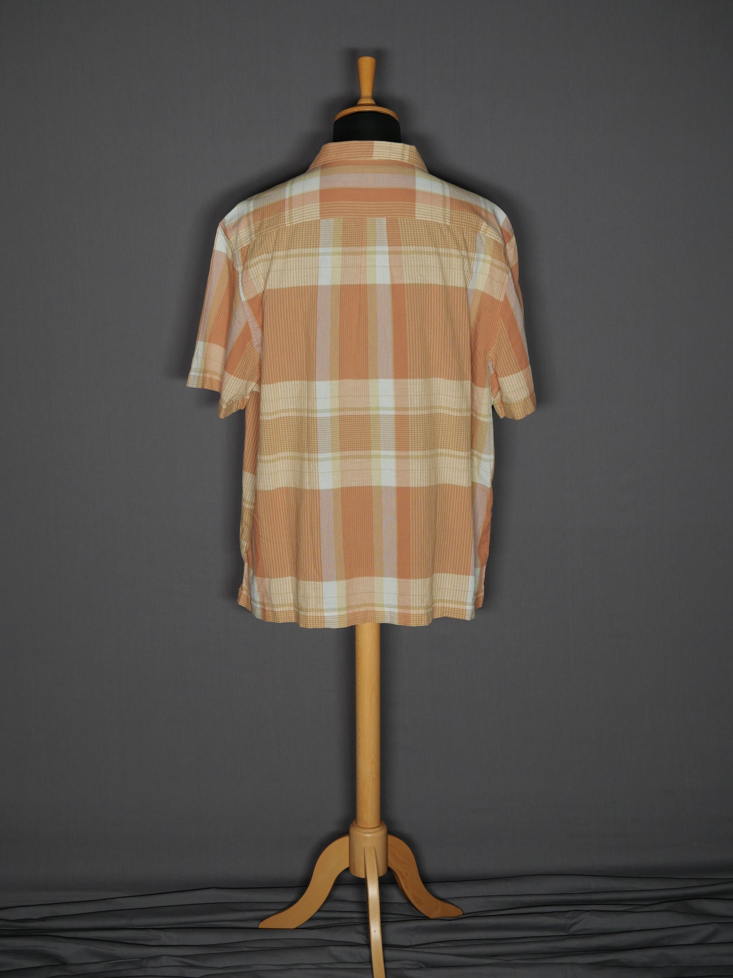 Lee Kurzarmhemd weiss-orange kariert - XXL